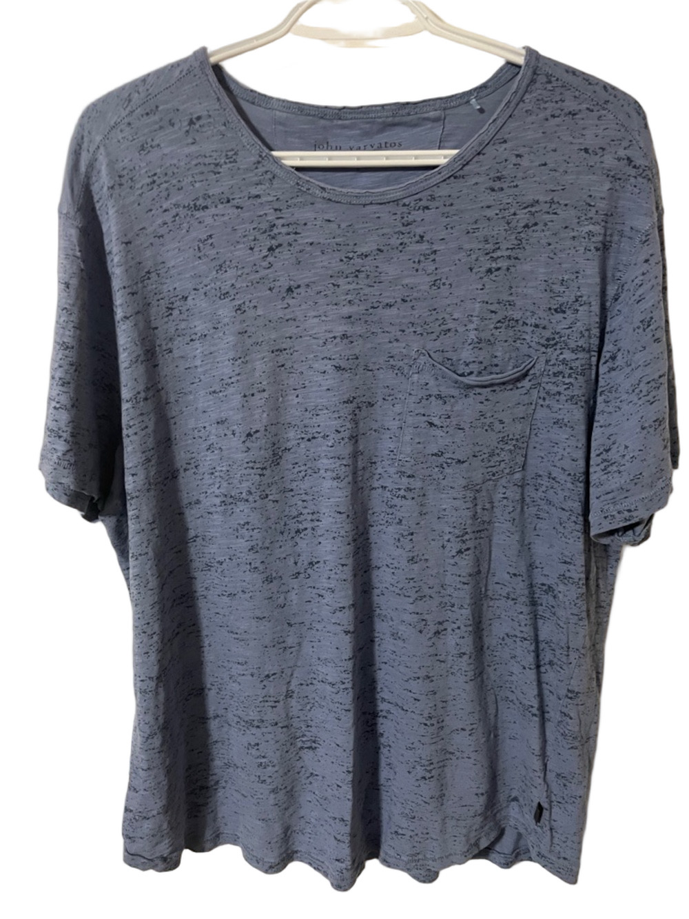 John Varvatos Blue Patterned Short Sleeve Pocket Tee Size Large